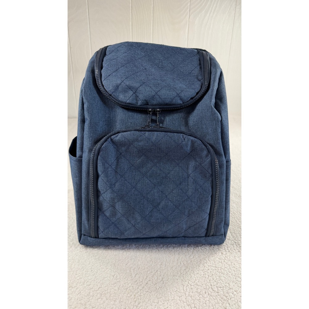 Diaper Backpack Unisex Blue Excellent Quilted Multi-Pocket